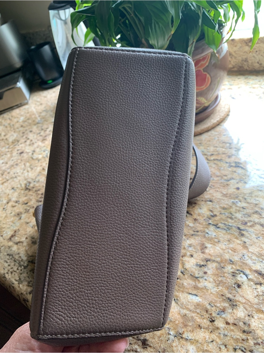 Tory Burch Taupe Pebbled Leather Shoulder Bag - Picture 6 of 16